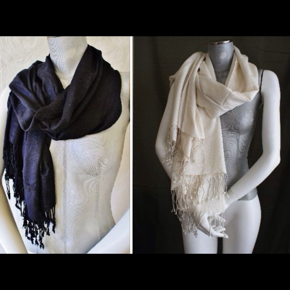 Two wool Pashmina Shawl Wrap.